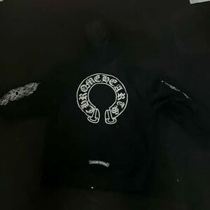 Chrome Hearts Black Hoodie with White Logo